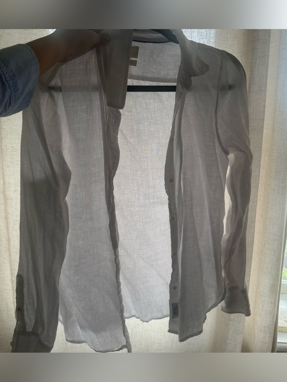 J Crew white 100% linen shirt